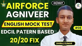 Airforce Agniveer English Mock Test 8 For 01/2027 Batch | Airforce Group X Y English Practice Set