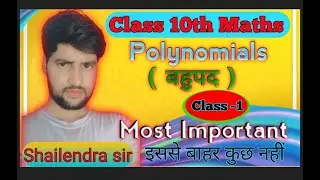 10th Maths Polynomial Important PYQ Questions | Weak Students Special | One Shot | Shailendra Sir