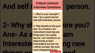 Interview important question and answer| common interview questions| interview ans in english #viral