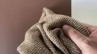Tissu lainage maille tricot&eacute; blanc cass&eacute;, daim et fil lurex or | Pretty Mercerie