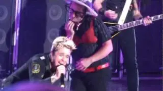 Tre' sings and Billie plays Drums