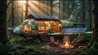 Living Inside an Old Mini Plane in the Jungle | Silent Build