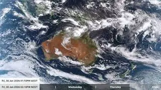 31 Jan 2026, 5 day weather timelapse Australia / New Zealand