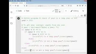 Leap year program in python using if elif conditions