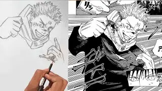 How to draw Sukuna Transferring His Power to Megumi - Jujutsu Kaisen 