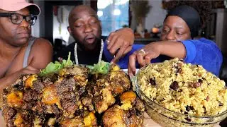 JAMAICAN OXTAILS IN 5 MINUTES!| RECIPE| RICE AN PEAS| MUKBANG EATING SHOW!