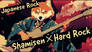 Shiba Inu Rocks Shamisen with Hard Rock Fusion | Japanese Rock Power! 🎸
