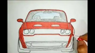 How to Draw Dodge Challenger | Easy Car Drawing Step by Step