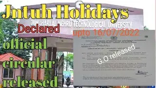 jntuh Holidays 2022 extended||official circular released