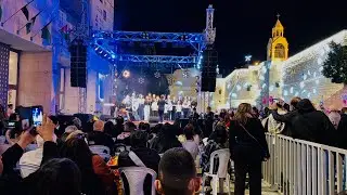 Исполнение песни «Рождён Царь Израилев» в Вифлееме, 24 декабря 2025 года (необработанное видео).