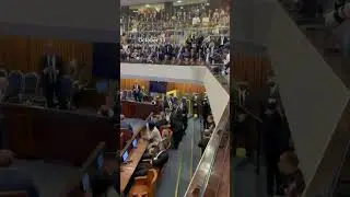Trump speech interrupted by Israeli MPs calling for Palestinian recognition