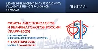Можем ли мы обеспечить безопасность пациента в периоперационном периоде? Левит А.Л.