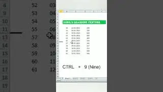 ROW HIDE/UNHIDE - Shortcut Key