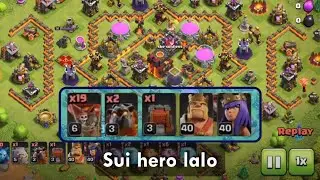 Clean TH10 Sui Hero Lalo Attack - Clash of Clans