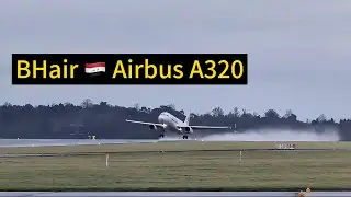 BHair 🇮🇶 Airbus A320 | Wet Short Runway | Powerful Takeoff | London Biggin Hill | EGKB