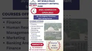MIT World Peace University (MITWPU), Pune || MBA Admission 2023