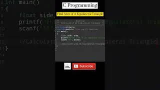 C Programming | Find Area of A Equilateral Triangle | #cprogramming  #programming  #coding  #shorts