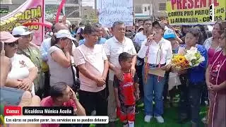 Comas: alcaldesa Monica Acuña, aseveró que las obras no pueden parar.