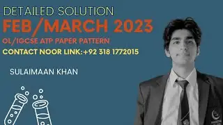 Solved February March ATP 2023 Exam Paper | 0620/62| IGCSE