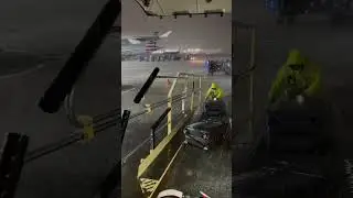 Severe rainstorm on the ramp in Charlotte, NC (CLT)