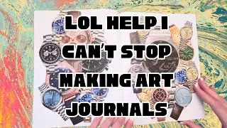 ART JOURNAL FLIP THROUGH ✨Started to Collage in a Composition Book??