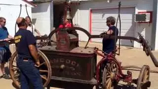 1845 Hunneman hand pumper demo