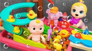 ASMR Baby Alive💖Satisfied When Opening The Pink Bathtub Fishing Toy Box Collection ✨ ピンクの浴槽の釣りおもちゃ箱