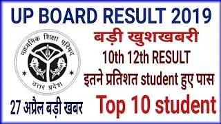 UP BOARD Result 2019 declare 10th 12th का रिजल्ट इतना रहा इतने student हुए पास | 10th 12th TOP10