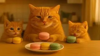 Macaron Magic &ndash; Cozy Baking Day with Fat Orange Cat and Kittens