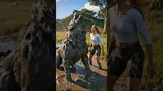 Viral Animal Rescue - Brave Girl Saves Scary Wolf from Mud #animalrescue #wildanimals #wildlife