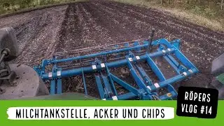 Milk station, field and chips