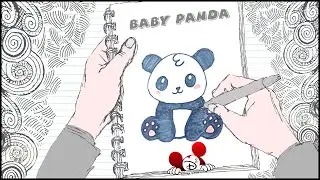 WANT TO DRAW !!... Watch This ! Cute Little Baby Panda | Easy Drawing For Kids