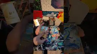 Oscar and his friend Riley opening a Pok&eacute;mon scarlet and violet base booster box