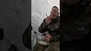 Man Builds Amazing Snow shelter  #shorts #outdoorboys #camping