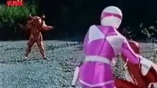 Mmpr Red and pink rangers vs fighting flea