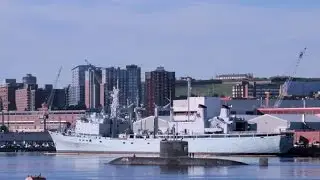 Submarine (HMCS Windsor?) Halifax Harbour 1 August 2015