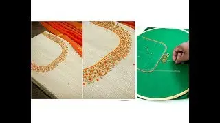 Zardosi French knot Neck Design Churidar/Kurti/Blouses - Simple & Easy Making| Aari /Maggam work
