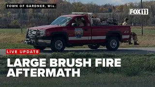 A look at the damage from a large brush fire in southern Door County