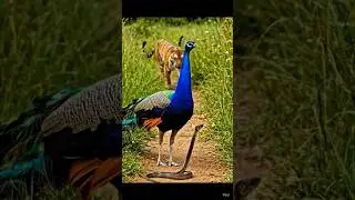 प्रकृति का नियम कभी नहीं बदलता 🐭➡️🐍➡️🦚➡️🐅यहाँ हर शिकारी भी किसी का शिकार बनता है💯