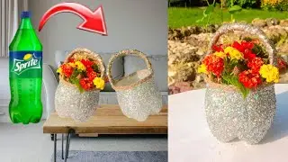 How to make basket with plastic bottle /Home decor ideas using waste plastic bottle /#home #plastic