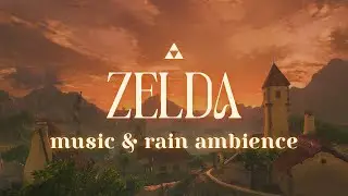 Sundown in Hateno 🛖🌱 Zelda Study Music for Late Learners + Soft Rain 🎧 study / work / relax