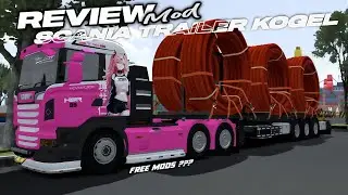 Review&Share || mod bussid truck scania trailer flatbed 40ft Holand style