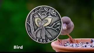 #Hobonickel #23-046《bird》1964 Washington Quarters /#David He