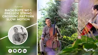 Bach Suite No 1 Prelude string crossing pattern SLOW MOTION