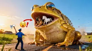 Brave Heroes Save Poor Dog and Horse from Giant Mutant Frog Attack 🐸😱  Wild Hero Rescues
