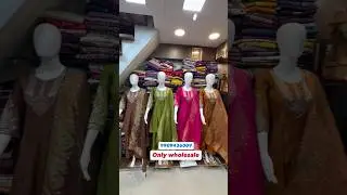 Roman silk | Short Multi Embroidery work with hand work plazo pair | best wholsaler in surat