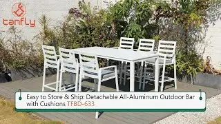 Easy to Store & Ship: Detachable All-Aluminum Outdoor Bar with Cushions TFBD-633