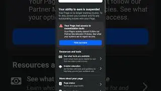 your ability to earn is suspended!  Facebook monetization Suspended solve