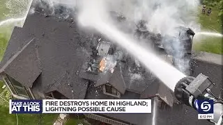 Lightning suspected as cause of fire that destroyed Highland home