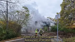 Großbrand in Wolfen - Sirenenalarm und Rauchwolke - Großbrand im alten Restaurant 
